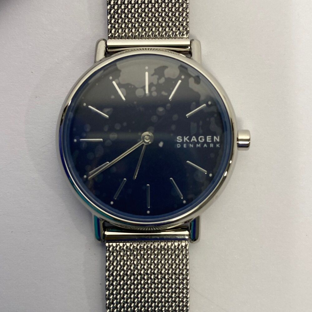 Skagen Denmark SKW2759 Blue Dial Mesh Band Watch Women New w/ Box